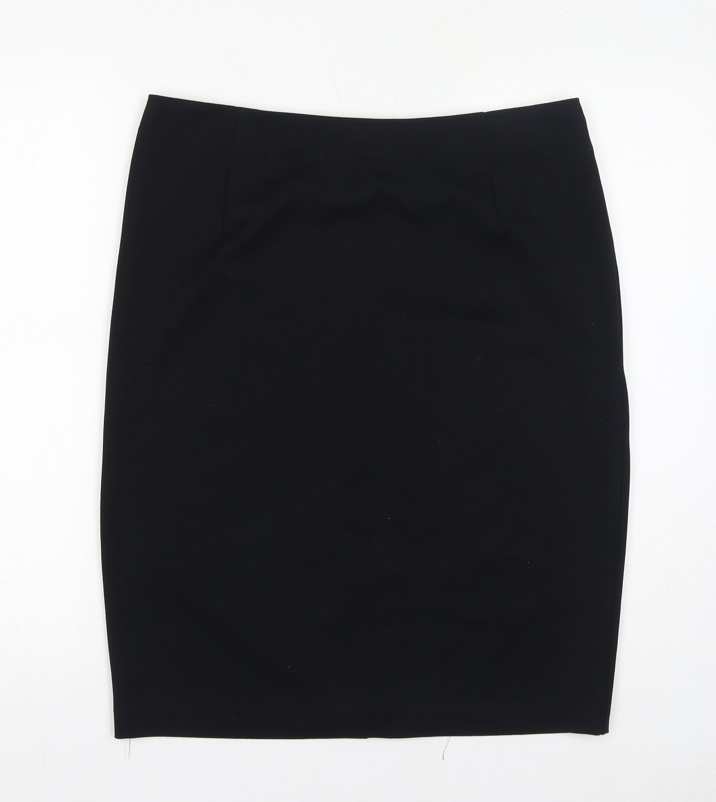 Marks and Spencer Womens Black Polyester Straight & Pencil Skirt Size 14 Zip