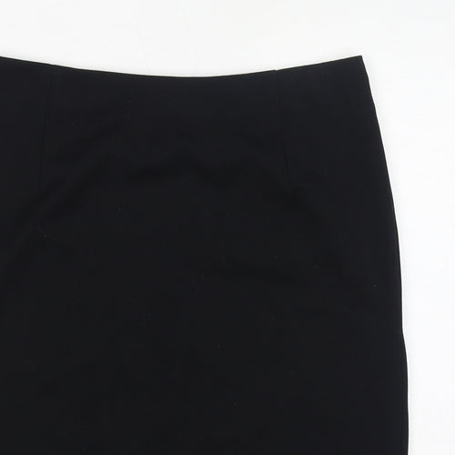 Marks and Spencer Womens Black Polyester Straight & Pencil Skirt Size 14 Zip