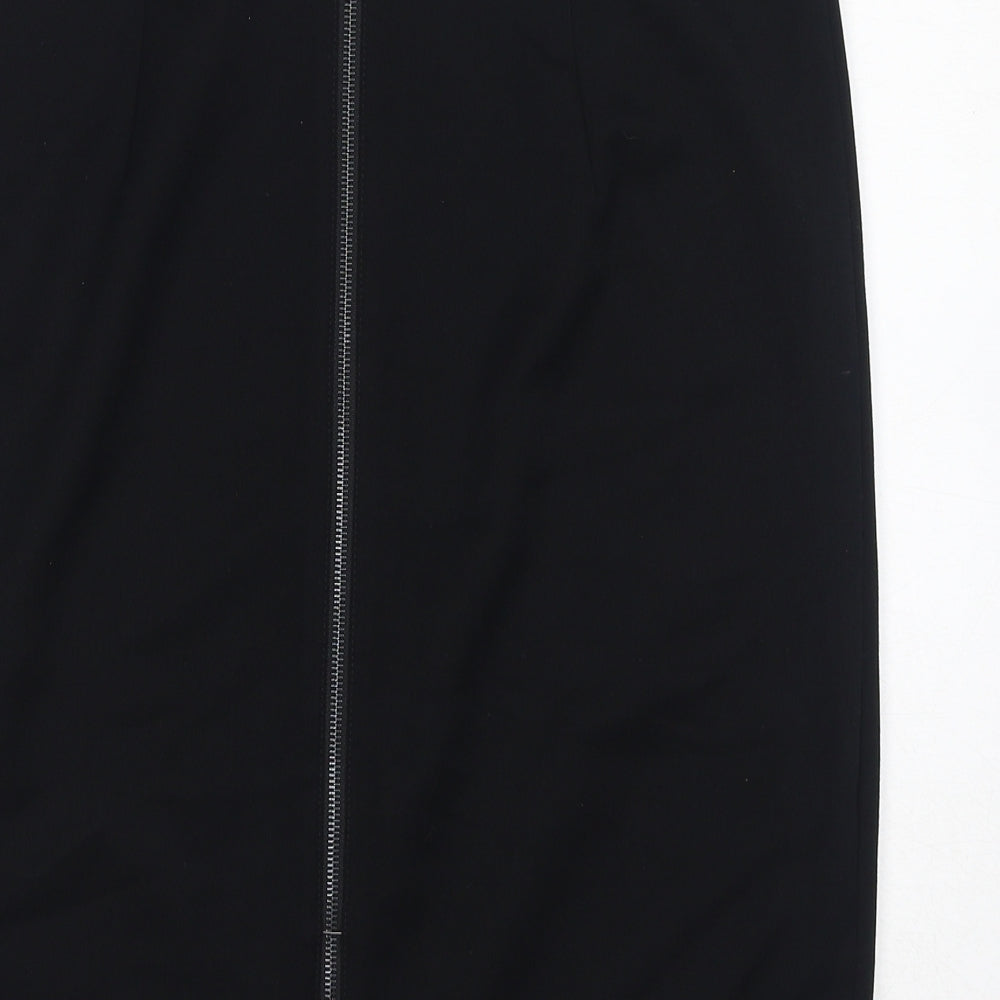 Marks and Spencer Womens Black Polyester Straight & Pencil Skirt Size 14 Zip