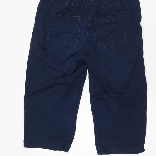Cotton Traders Womens Blue Cotton Cargo Shorts Size 12 L19 in Regular Drawstring