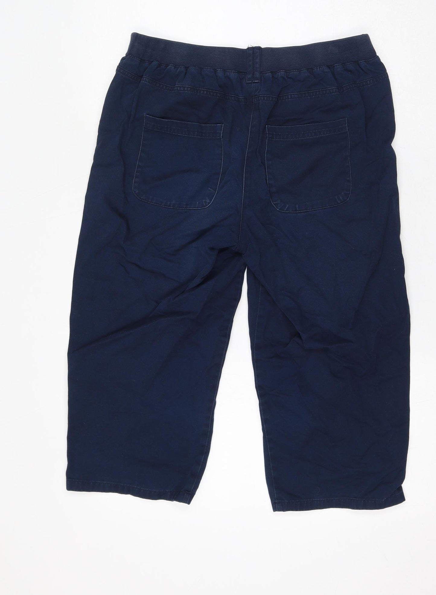 Cotton Traders Womens Blue Cotton Cargo Shorts Size 12 L19 in Regular Drawstring