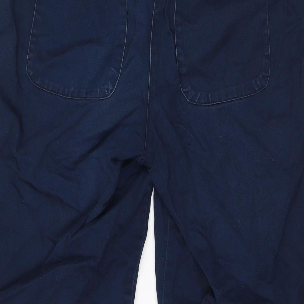 Cotton Traders Womens Blue Cotton Cargo Shorts Size 12 L19 in Regular Drawstring