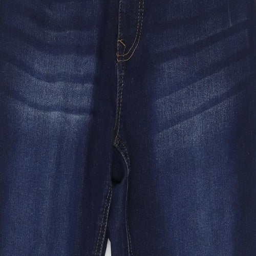 Angels Womens Blue Cotton Tapered Jeans Size 10 L27 in Regular Zip