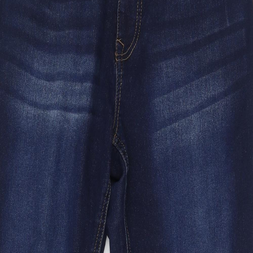 Angels Womens Blue Cotton Tapered Jeans Size 10 L27 in Regular Zip