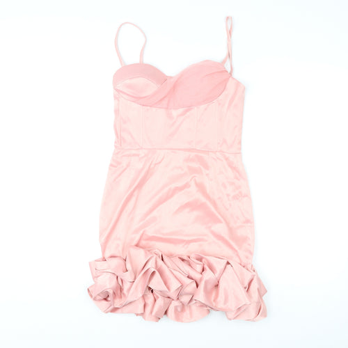 Mew Mews Womens Pink Polyester Mini Size S Sweetheart Zip
