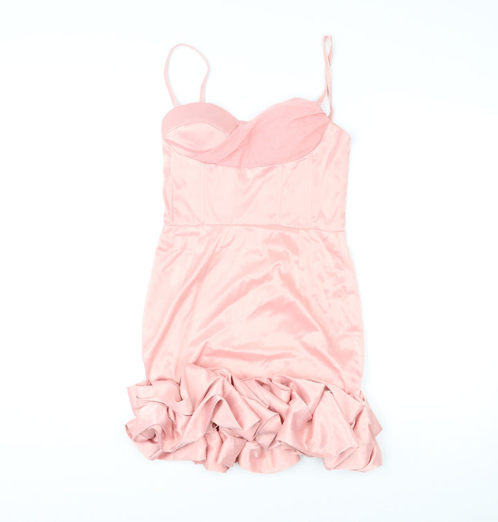Mew Mews Womens Pink Polyester Mini Size S Sweetheart Zip