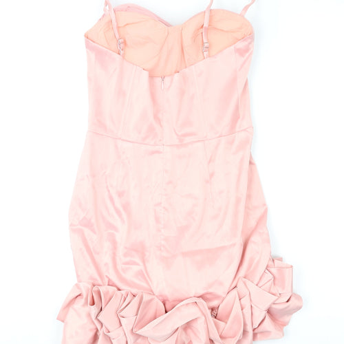 Mew Mews Womens Pink Polyester Mini Size S Sweetheart Zip
