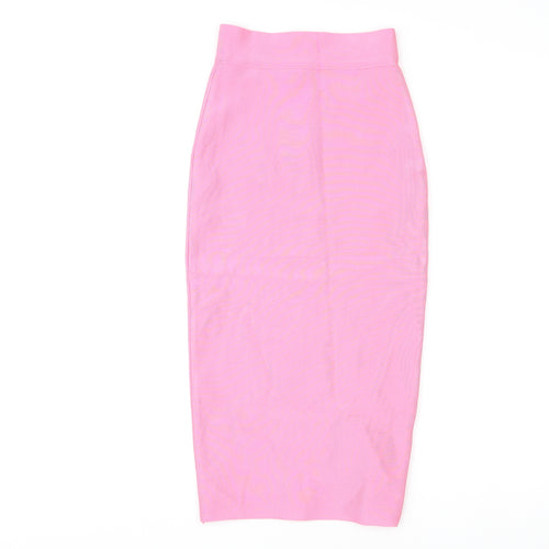 Mew Mews Womens Pink Polyester Straight & Pencil Skirt Size S Zip