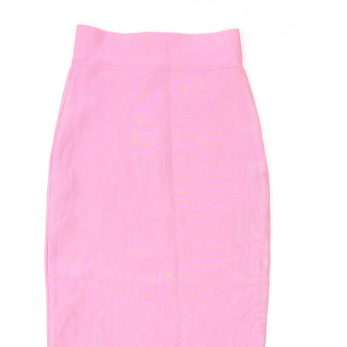 Mew Mews Womens Pink Polyester Straight & Pencil Skirt Size S Zip