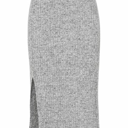 Topshop Womens Grey Cotton A-Line Skirt Size 6