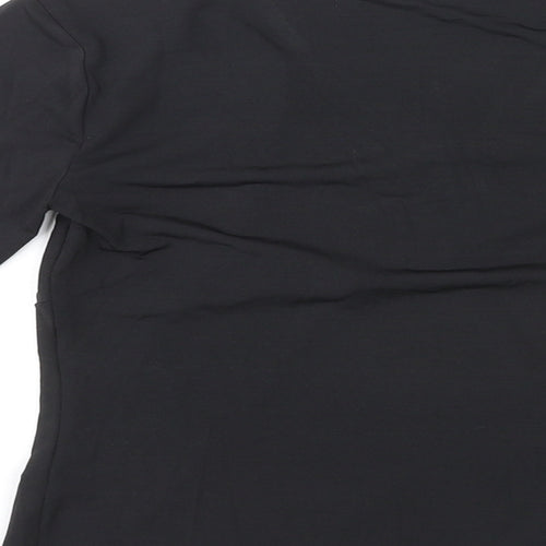 Jeuvre Womens Black Polyester Basic T-Shirt Size 10 V-Neck - Wrap Style