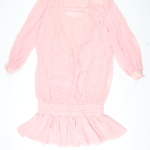 Centente Womens Pink Polyester Mermaid Size 10 V-Neck Pullover