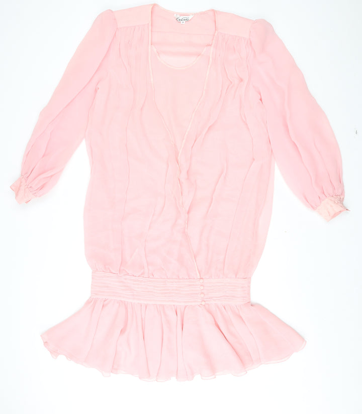 Centente Womens Pink Polyester Mermaid Size 10 V-Neck Pullover