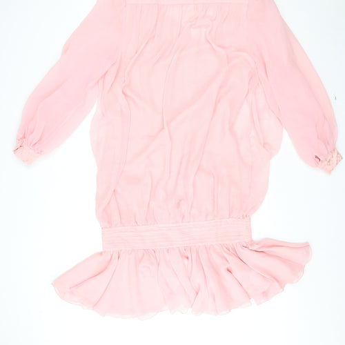 Centente Womens Pink Polyester Mermaid Size 10 V-Neck Pullover
