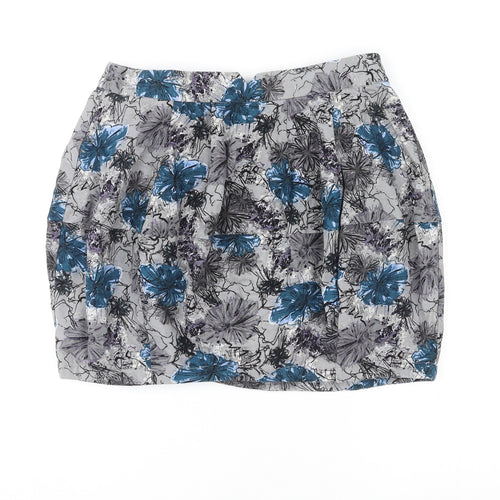VERO MODA Womens Multicoloured Floral Polyester Mini Skirt Size 10 Zip