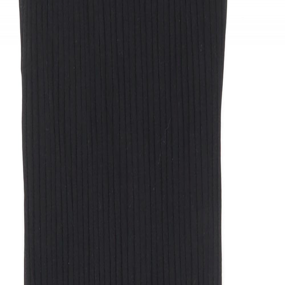 Divided by H&M Womens Black Cotton Maxi Size S Mock Neck Zip