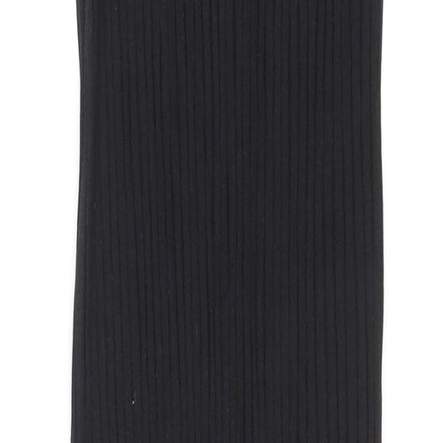 Divided by H&M Womens Black Cotton Maxi Size S Mock Neck Zip