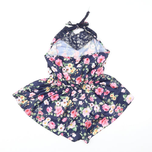 Day n Nite Womens Multicoloured Floral Polyester Playsuit One-Piece Size M L4 in Tie - Lace Trim