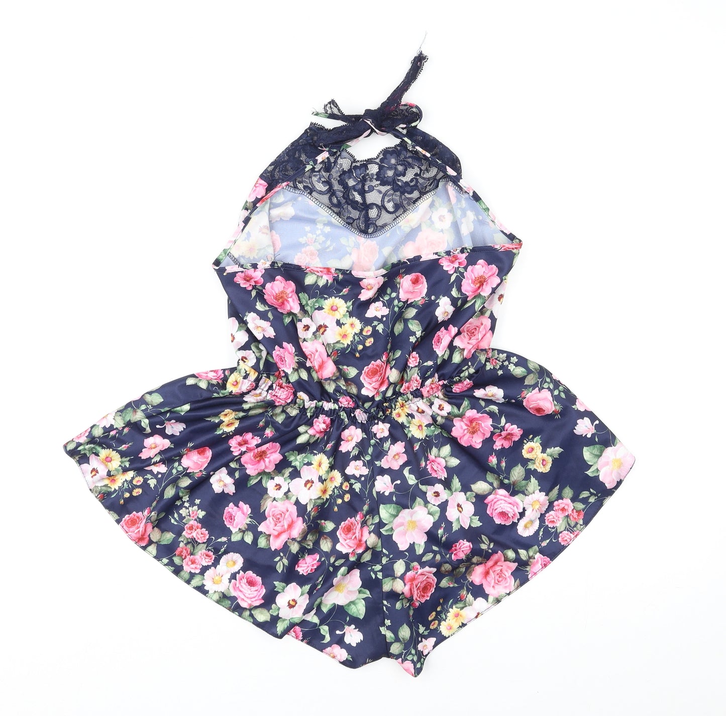 Day n Nite Womens Multicoloured Floral Polyester Playsuit One-Piece Size M L4 in Tie - Lace Trim
