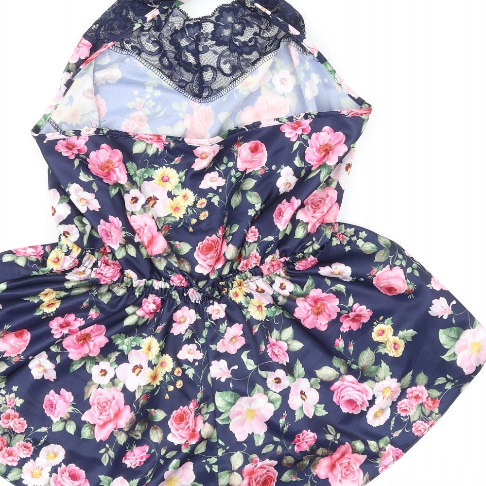 Day n Nite Womens Multicoloured Floral Polyester Playsuit One-Piece Size M L4 in Tie - Lace Trim