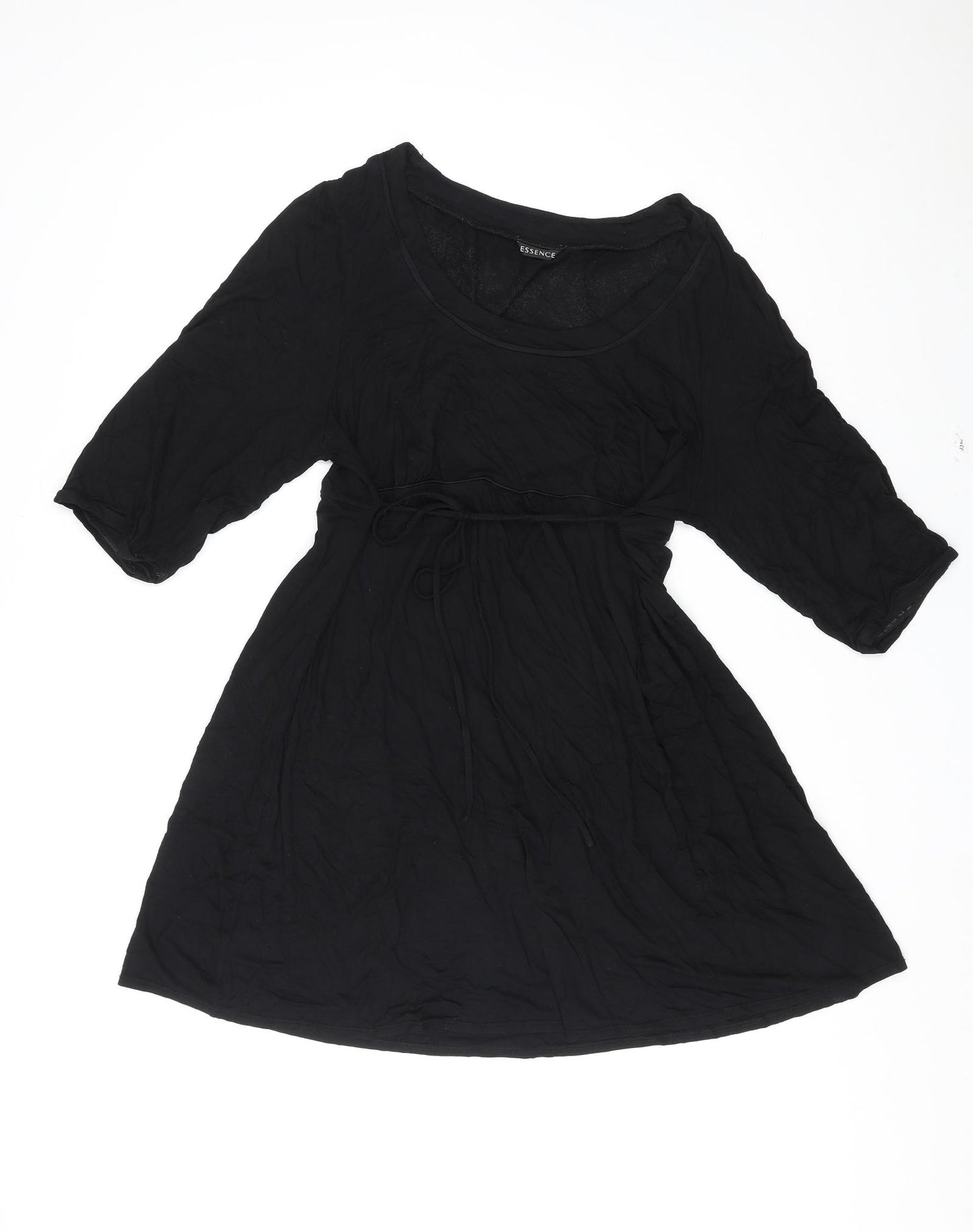 Essence Womens Black Viscose Fit & Flare Size 22 Boat Neck Tie