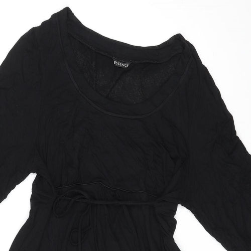 Essence Womens Black Viscose Fit & Flare Size 22 Boat Neck Tie