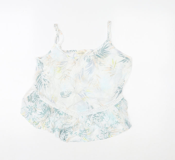 Indigo Womens Multicoloured Striped Viscose Basic Tank Size 12 Round Neck