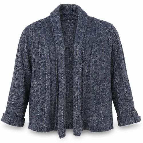 Classic Womens Blue V-Neck Acrylic Cardigan Jumper Size 14