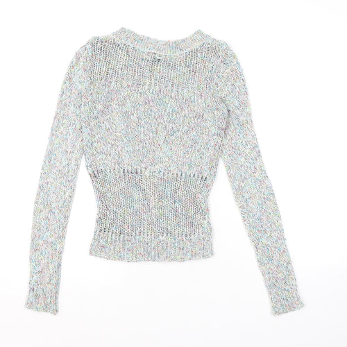 American Eagle Outfitters Womens Multicoloured Round Neck Acrylic Pullover Jumper Size 2XS