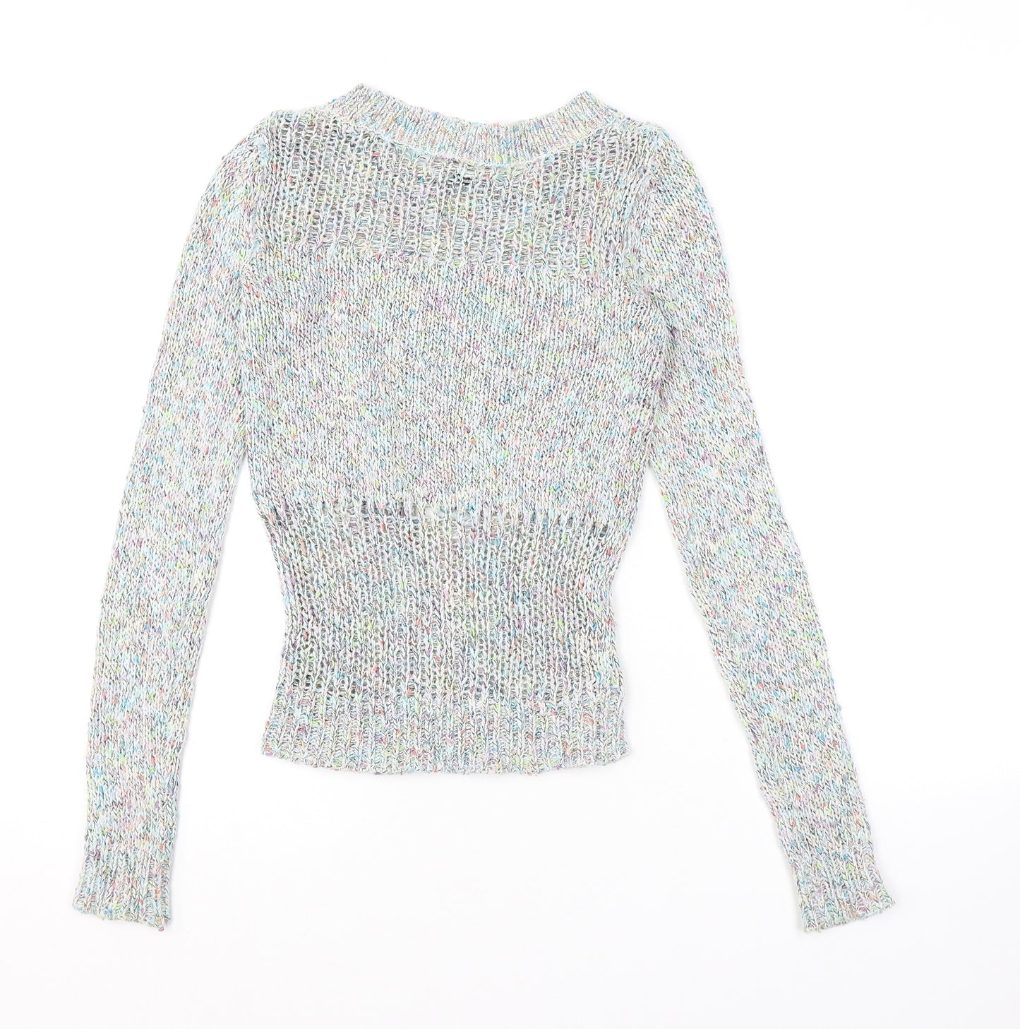 American Eagle Outfitters Womens Multicoloured Round Neck Acrylic Pullover Jumper Size 2XS