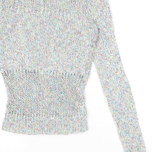 American Eagle Outfitters Womens Multicoloured Round Neck Acrylic Pullover Jumper Size 2XS