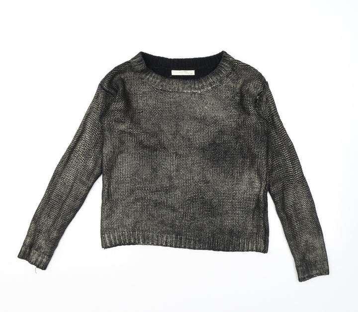 Vera and Lucy Womens Black Round Neck Acrylic Pullover Jumper Size M - Size M-L