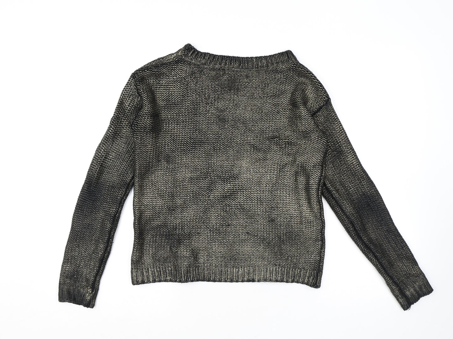 Vera and Lucy Womens Black Round Neck Acrylic Pullover Jumper Size M - Size M-L