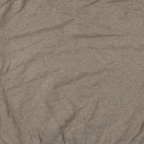 Nigel Hall Womens Brown V-Neck Cotton Pullover Jumper Size S