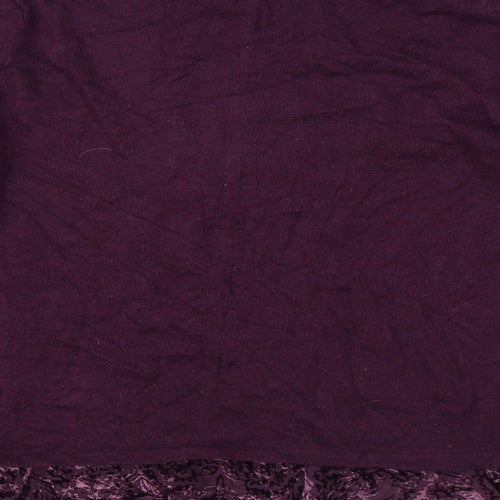 White Stuff Womens Purple Round Neck Nylon Pullover Jumper Size 16