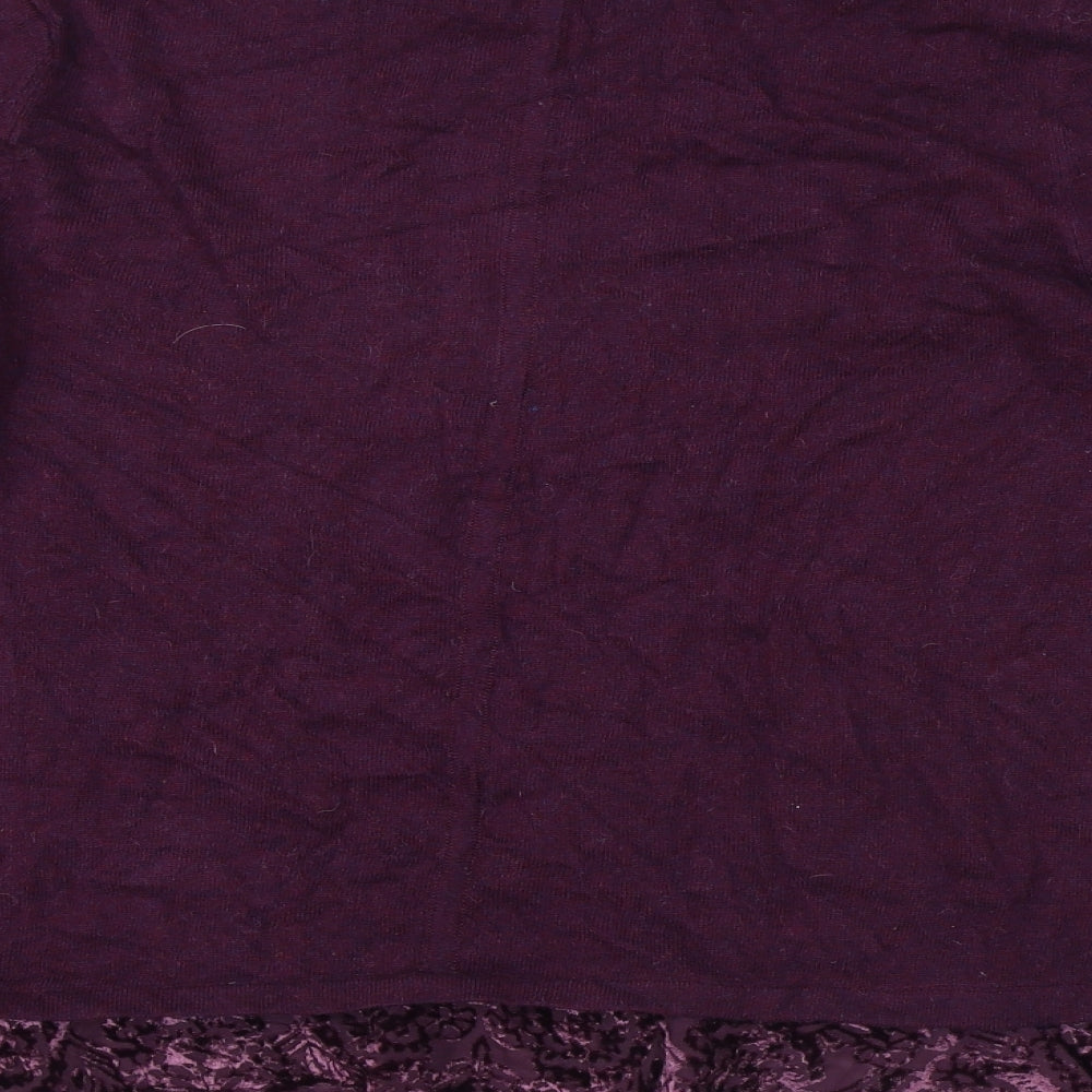 White Stuff Womens Purple Round Neck Nylon Pullover Jumper Size 16