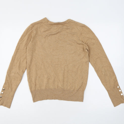 Zara Knit Womens Brown Round Neck Viscose Pullover Jumper Size M