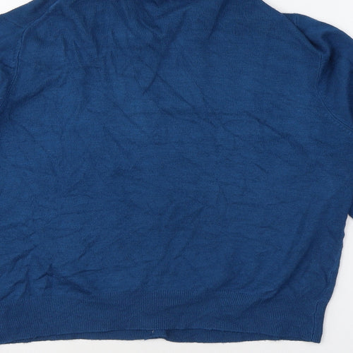 Marks and Spencer Womens Blue Round Neck Viscose Cardigan Jumper Size 12