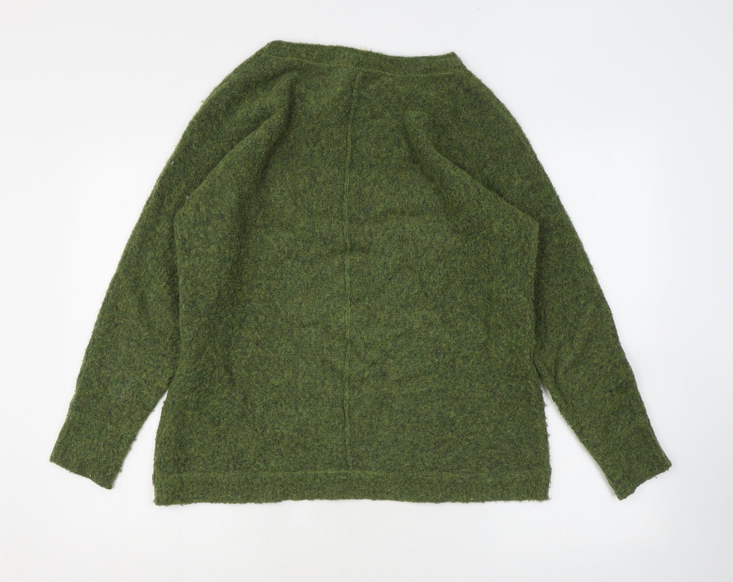 White Stuff Womens Green Round Neck Acrylic Pullover Jumper Size 12