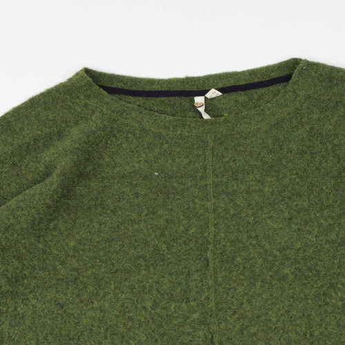 White Stuff Womens Green Round Neck Acrylic Pullover Jumper Size 12