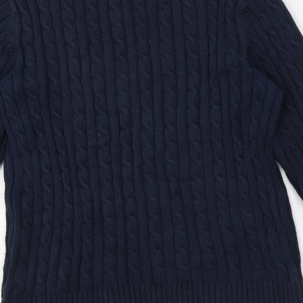 Crew Clothing Womens Blue V-Neck Cotton Pullover Jumper Size 12