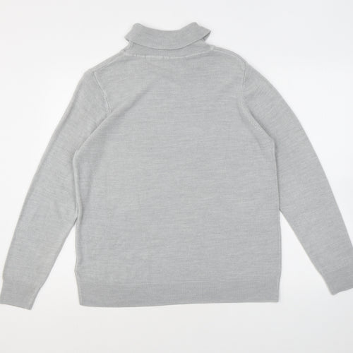 Marks and Spencer Womens Grey Roll Neck Acrylic Pullover Jumper Size 16