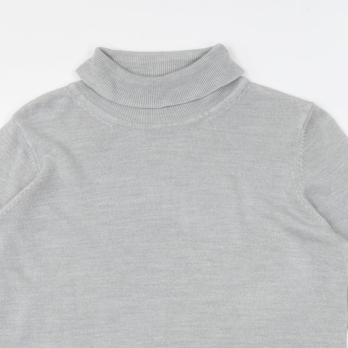 Marks and Spencer Womens Grey Roll Neck Acrylic Pullover Jumper Size 16