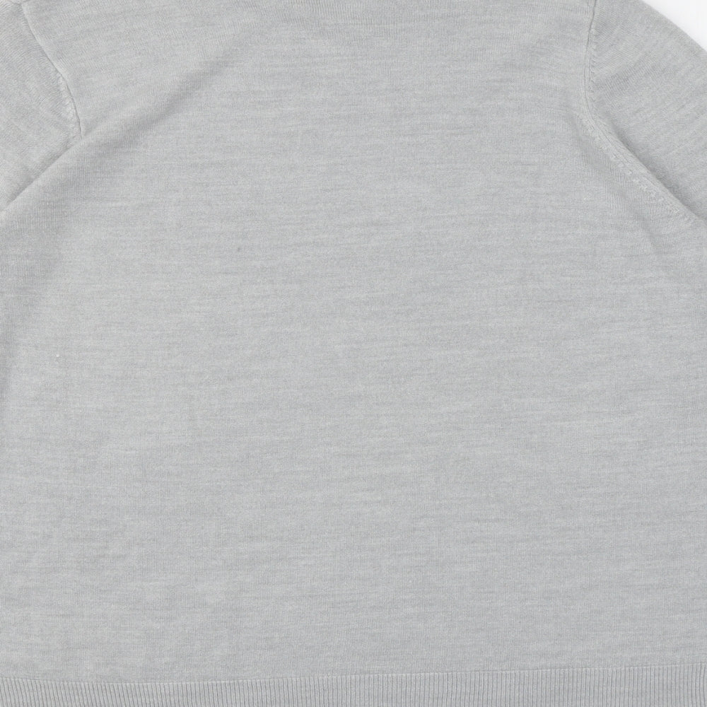 Marks and Spencer Womens Grey Roll Neck Acrylic Pullover Jumper Size 16