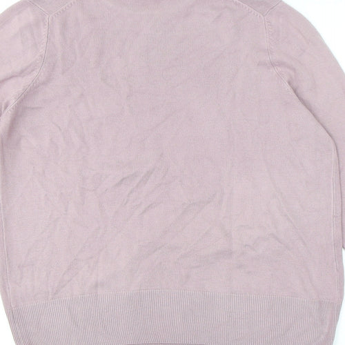 Marks and Spencer Womens Purple Round Neck Acrylic Pullover Jumper Size 14