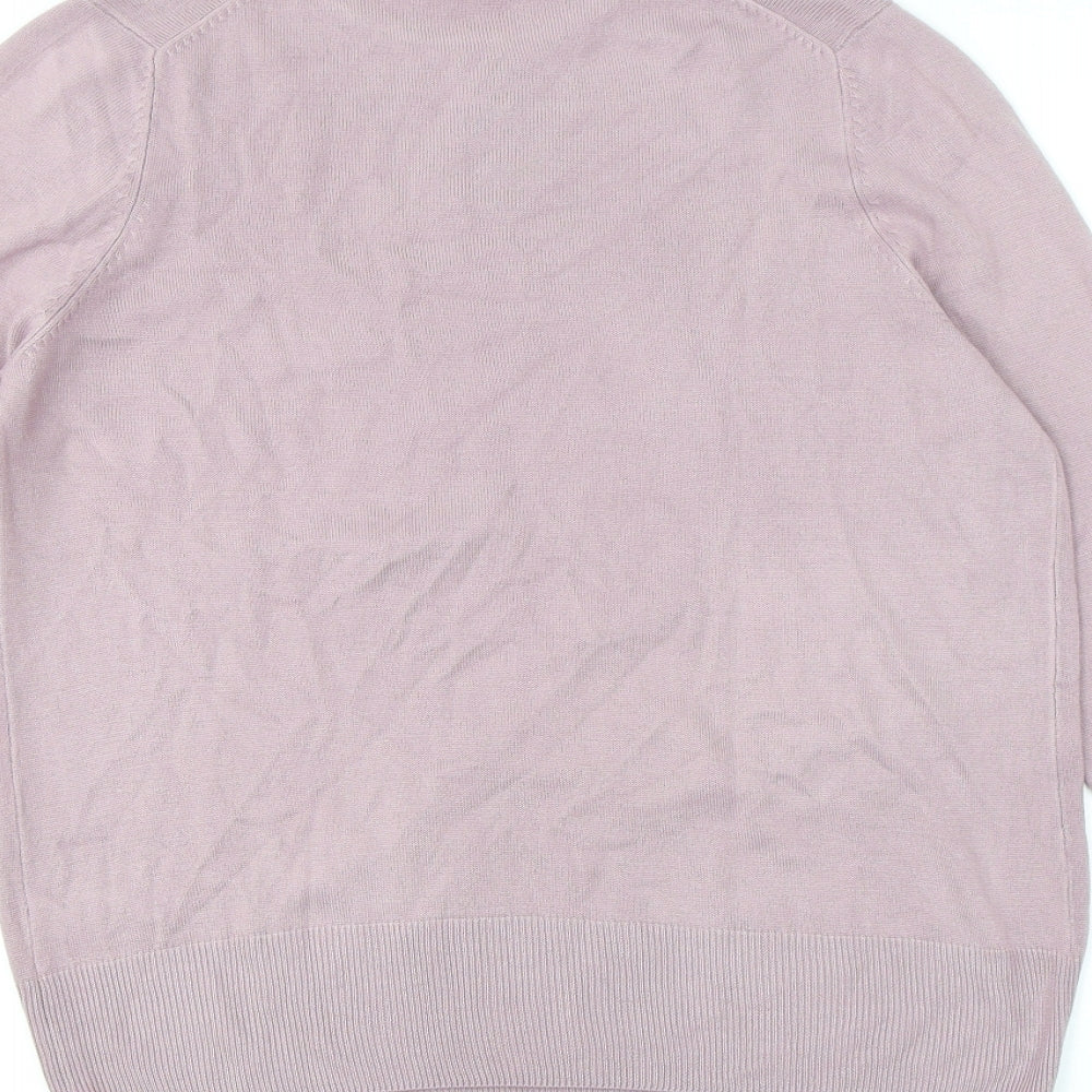 Marks and Spencer Womens Purple Round Neck Acrylic Pullover Jumper Size 14