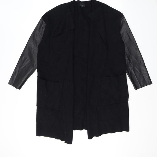 Zara Womens Black V-Neck Viscose Cardigan Jumper Size L