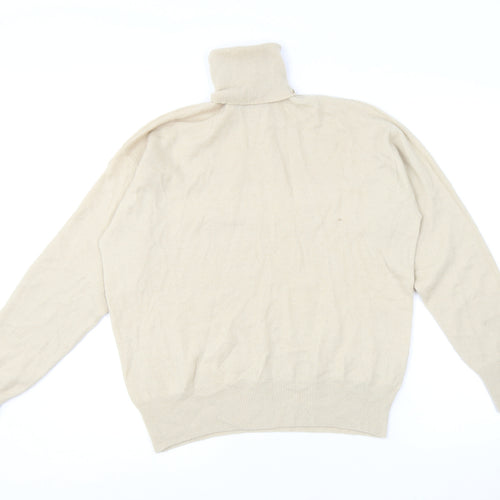Zara Womens Beige Roll Neck Wool Pullover Jumper Size S