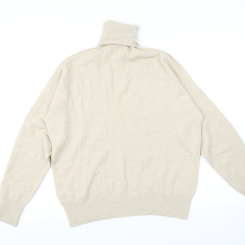 Zara Womens Beige Roll Neck Wool Pullover Jumper Size S
