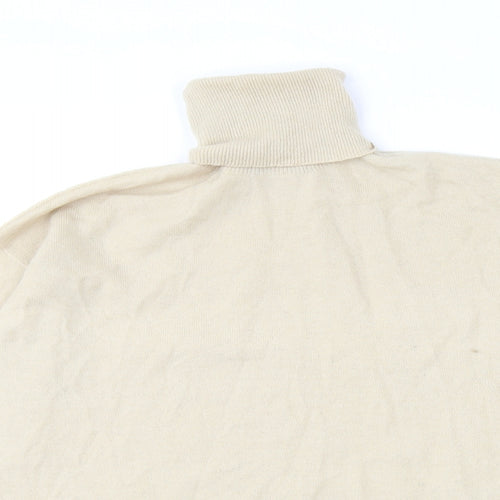 Zara Womens Beige Roll Neck Wool Pullover Jumper Size S